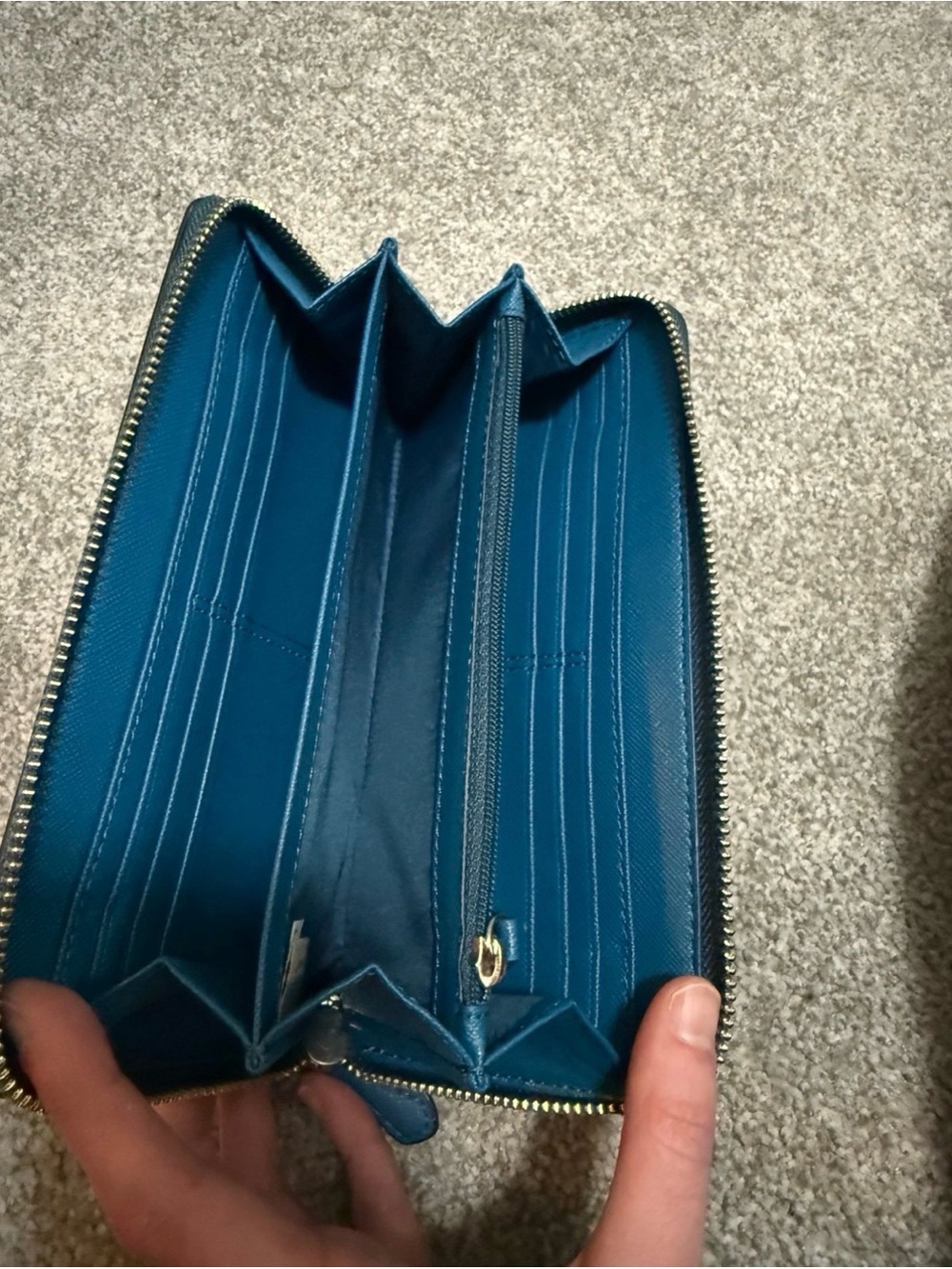 Teal Zip-Around Coach Wallet